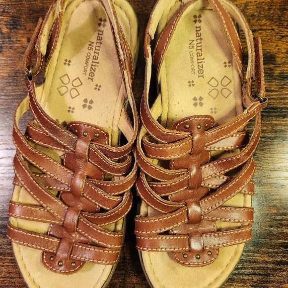 Naturalizer N5 Comfort Brown Jamboree Sandals Size 7.5 - Picture 2 of 5